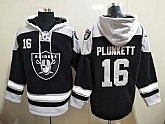 Raiders 16 Jim Plunkett Black All Stitched Pullover Hoodie,baseball caps,new era cap wholesale,wholesale hats